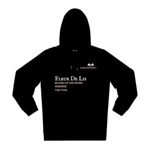 Fleur De Lis Organic Cotton Black Hoodie